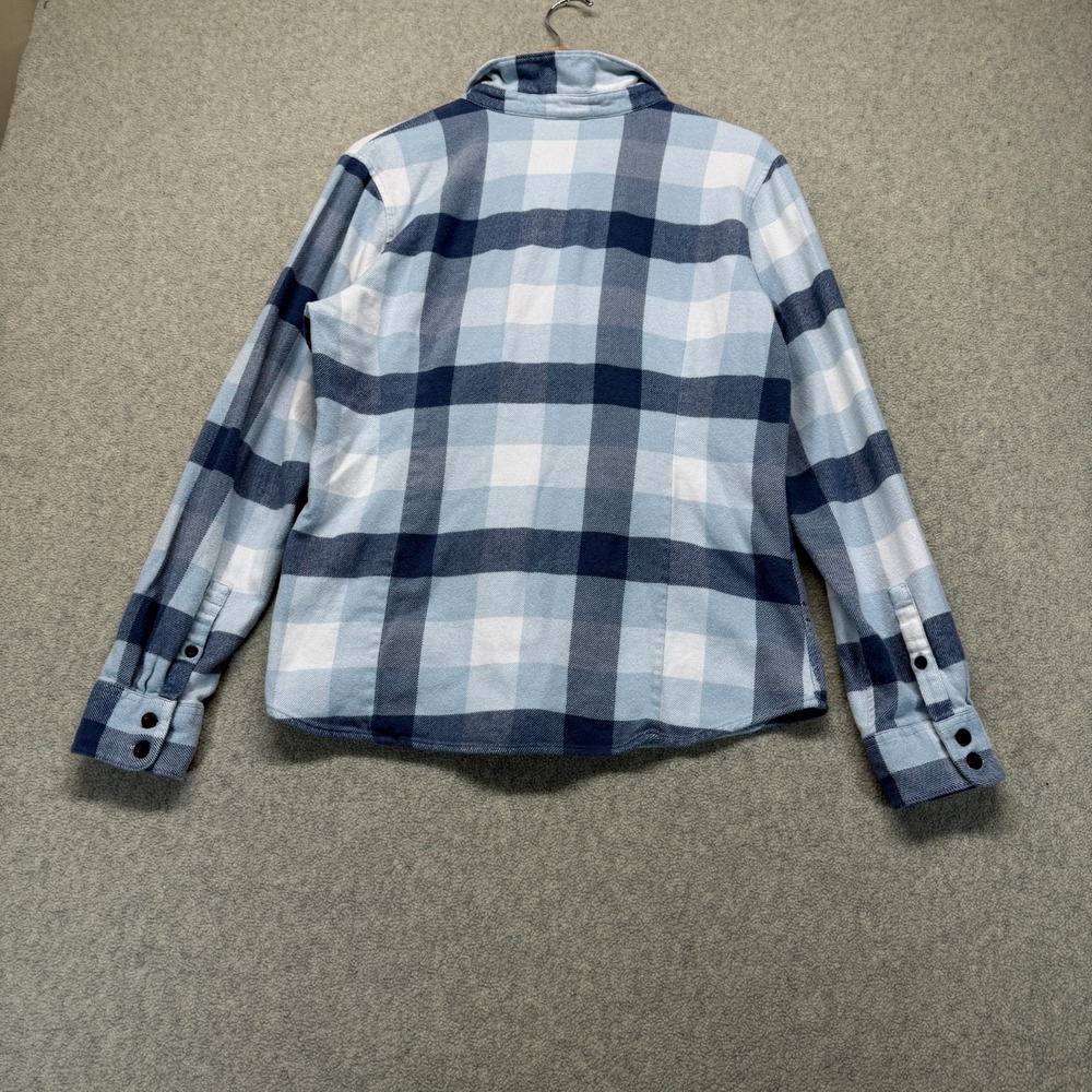 Patagonia Womens Fjord Flannel Shirt Woolly Blue Soft Organic Cotton Midweight L - Picture 3 of 7